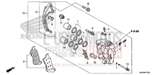 MACHOIRE DE FREIN AVANT G. VFR1200XDH de 2017